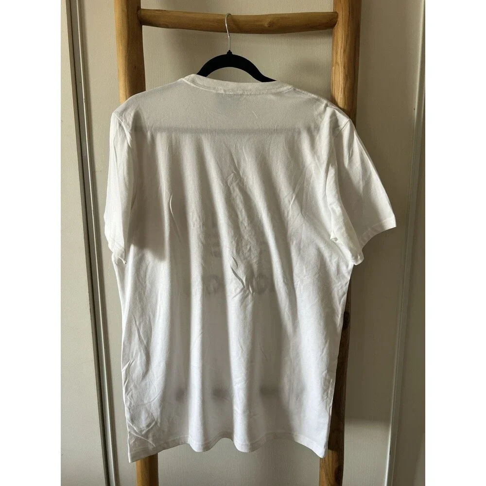adidas Originals Men's L White Short Sleeve Crew Neck Trefoil Logo Graphic Tee